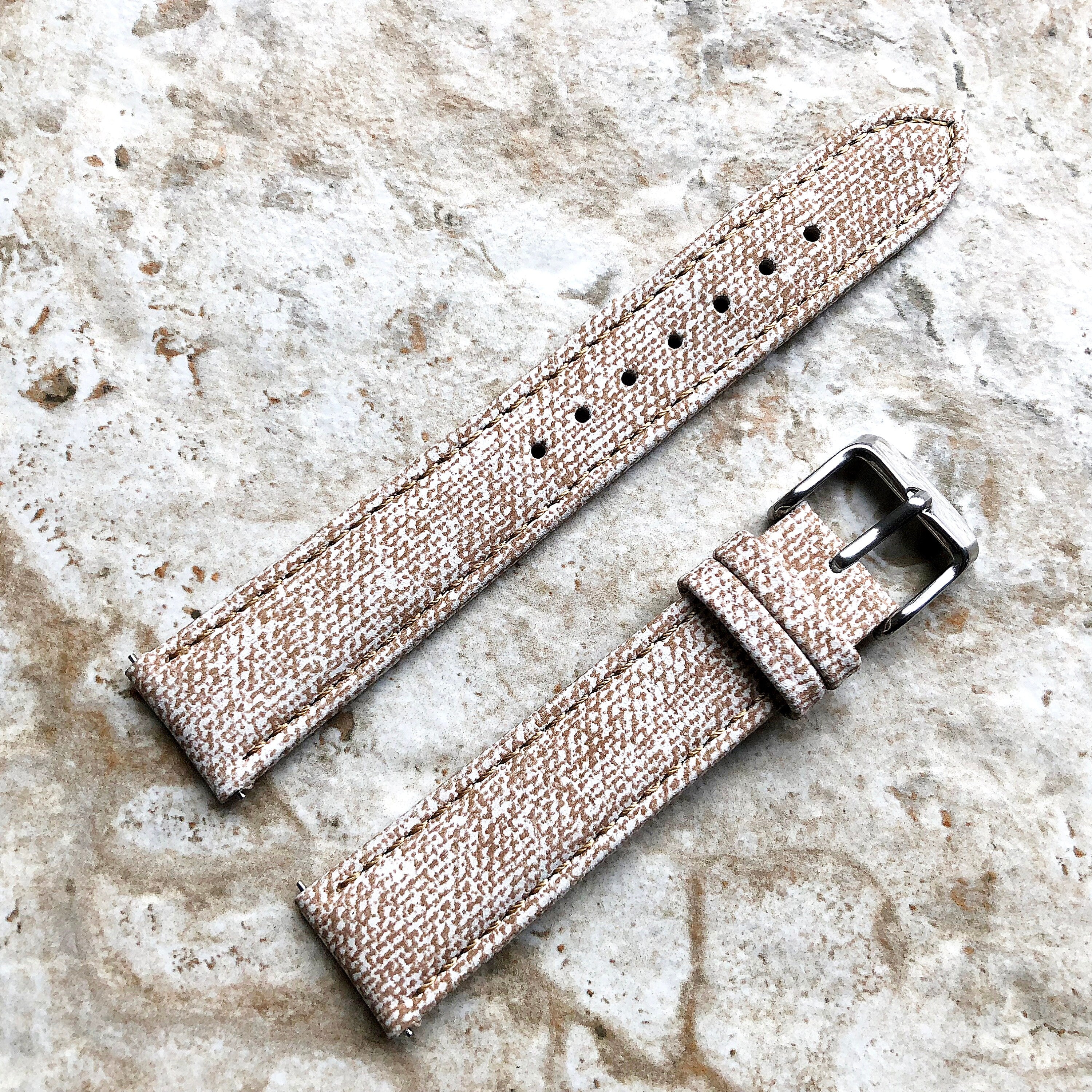 18mm Width Jeans JW1 Soft Leather Watch Strap Band Stitched for Wrist Hand Watches - Quick Release Pins Included Easy and Ready to Attach